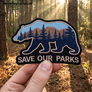 Save Our Parks Patch, Protect Our National Parks ,Embroidered Iron-On Patch - Travel, Visit, Camp, Hike, Explore, Love , Hiker Gift