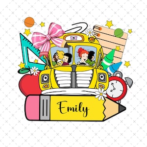 El autobús escolar mágico Nombre personalizado Png, Arriesgarse y ensuciarse Png, Vida de maestro Png, Regalo para maestros nuevos, Autobús escolar mágico Ms Frizzle Png