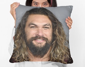 Jason Momoa Square Pillow Spun Polyester Square Pillow, Home Decor Throw Pillow Gift, Party Decor Pillow, Custom Throw Pillow Gift