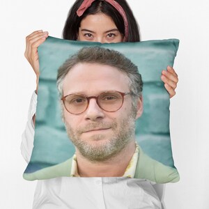 Seth Rogen Quadratisches Kissen, quadratisches Kissen aus gesponnenem Polyester, Bürodekor, dekoratives Kissen, Wohnkultur, Zimmer- und Wohnheimdekor, quadratisches Kissen