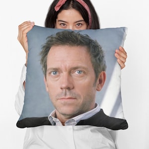 Hugh Laurie Square Pillow Spun Polyester Square Pillow, Home Decor Throw Pillow Gift, Party Decor Pillow, Custom Throw Pillow Gift