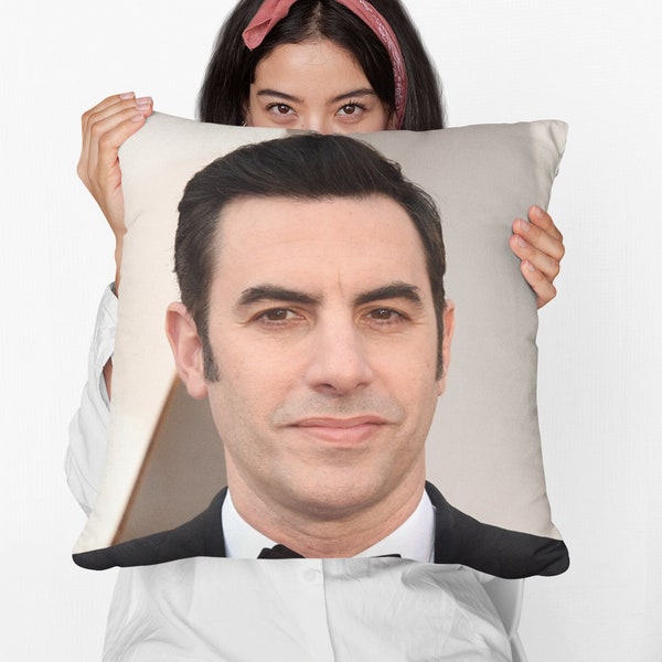 Sacha Baron Cohen Square Pillow Spun Polyester Square Pillow, Office Decor, Decorative Pillow, Home Decor, Room & Dorm Decor, Square Pillow