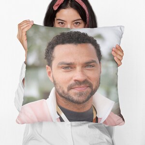 Jesse Williams Square Pillow Spun Polyester Square Pillow, Home Decor Throw Pillow Gift, Party Decor Pillow, Custom Throw Pillow Gift