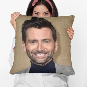 David Tennant Square Pillow Spun Polyester Square Pillow, Home Decor Throw Pillow Gift, Party Decor Pillow, Custom Throw Pillow Gift