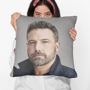 Ben Affleck Square Pillow Spun Polyester Square Pillow, personalized throw pillow gift, Funny Meme Pillow Gift Idea, Modern Throw PIllow