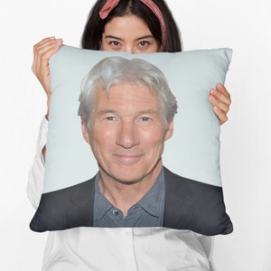 Richard Gere Square Pillow Spun Polyester Square Pillow, Office Decor, Decorative Pillow, Home Decor, Room & Dorm Decor, Square Pillow