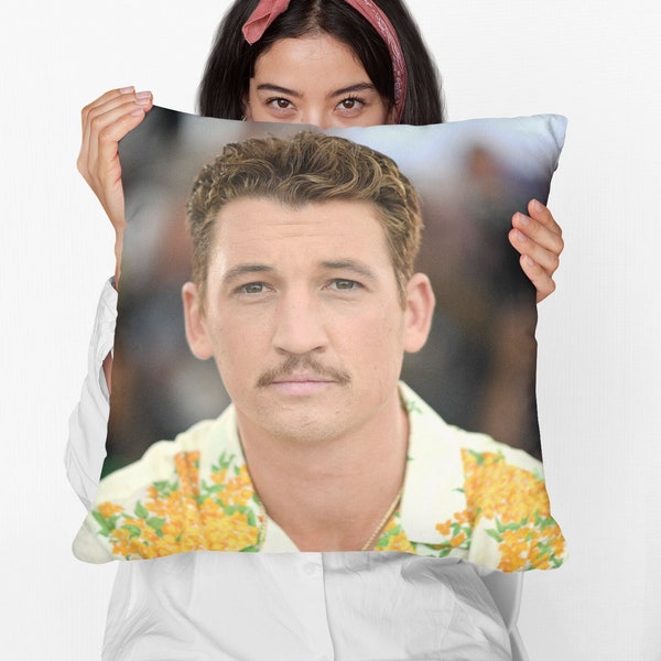 Miles Teller Square Pillow Spun Polyester Square Pillow, Custom Throw Pillow Gift, Best Home & Office Decor, Funny Meme Dorm Decor Gift