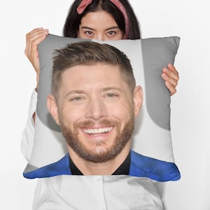 Jensen Ackles Square Pillow Spun Polyester Square Pillow, Home Decor Throw Pillow Gift, Party Decor Pillow, Custom Throw Pillow Gift