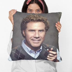 Will Ferrell Square Pillow Spun Polyester Square Pillow, personalized throw pillow gift, Funny Meme Pillow Gift Idea, Modern Throw PIllow