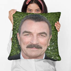Tom Selleck Square Pillow Spun Polyester Square Pillow, personalized throw pillow gift, Funny Meme Pillow Gift Idea, Modern Throw PIllow