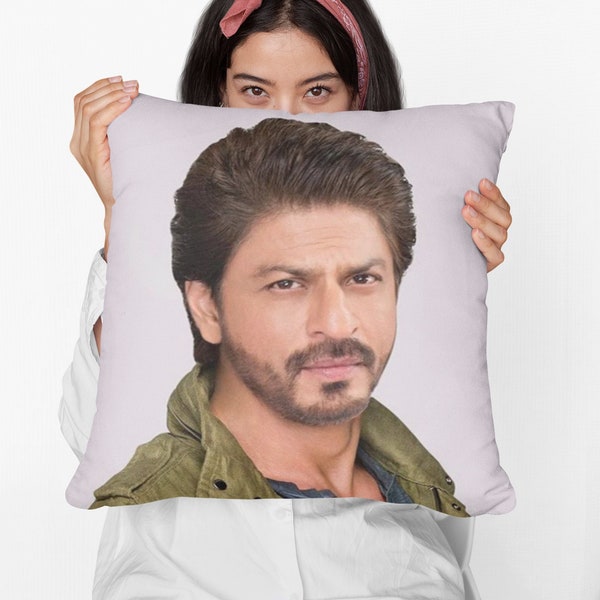 Shah Rukh Khan Square Pillow Spun Polyester Square Pillow, Office Decor, Decorative Pillow, Home Decor, Room & Dorm Decor, Square Pillow