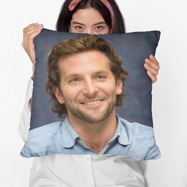 Bradley Cooper Square Pillow Spun Polyester Square Pillow, Celebrity Throw Pillow, Christmas Birthday Decoration, Memorabilia Gift