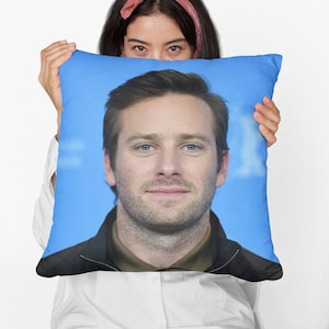 Armie Hammer Square Pillow Spun Polyester Square Pillow, Celebrity Throw Pillow, Christmas Birthday Decoration, Memorabilia Gift