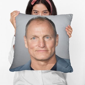 Woody Harrelson Square Pillow Spun Polyester Square Pillow, personalized throw pillow gift, Funny Meme Pillow Gift Idea, Modern Throw PIllow