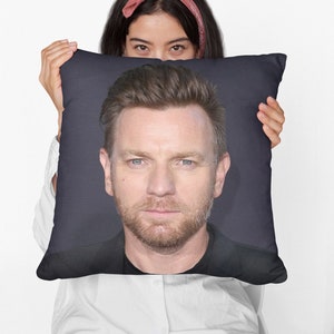 Ewan McGregor Square Pillow Spun Polyester Square Pillow, Home Decor Throw Pillow Gift, Party Decor Pillow, Custom Throw Pillow Gift