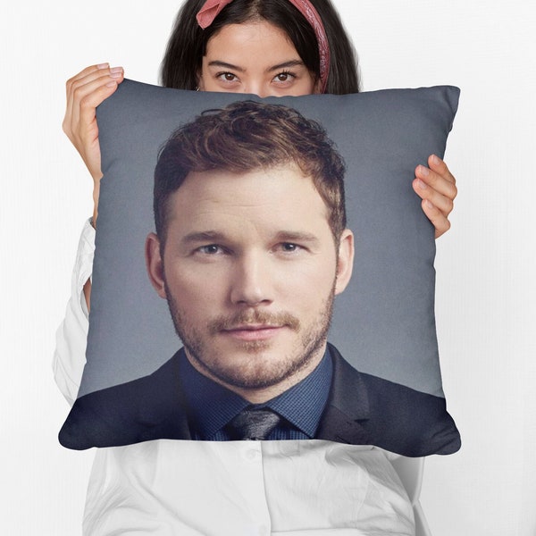 Chris Pratt Square Pillow Spun Polyester Square Pillow, Celebrity Throw Pillow, Christmas Birthday Decoration, Memorabilia Gift