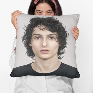 Finn Wolfhard Square Pillow Spun Polyester Square Pillow, Home Decor Throw Pillow Gift, Party Decor Pillow, Custom Throw Pillow Gift