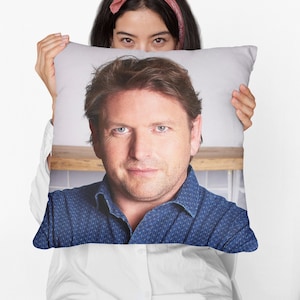 James Martin Square Pillow Spun Polyester Square Pillow, personalized throw pillow gift, Funny Meme Pillow Gift Idea, Modern Throw PIllow