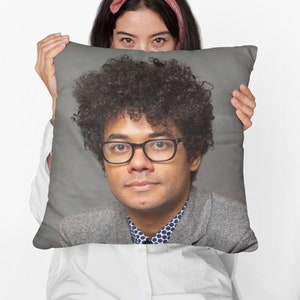 Richard Ayoade Square Pillow Spun Polyester Square Pillow, Office Decor, Decorative Pillow, Home Decor, Room & Dorm Decor, Square Pillow