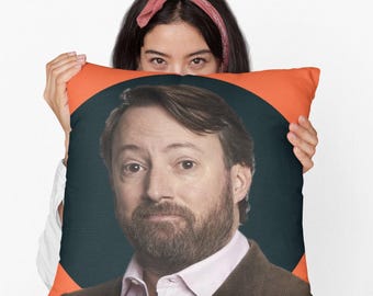 David Mitchell vierkant kussen gesponnen polyester vierkant kussen, woondecoratie sierkussen cadeau, feestdecor kussen, op maat gemaakt sierkussen cadeau