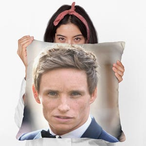 Eddie Redmayne Square Pillow Spun Polyester Square Pillow, personalized throw pillow gift, Funny Meme Pillow Gift Idea, Modern Throw PIllow