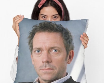 Poduszka kwadratowa Hugh Laurie z poliestru, poduszka dekoracyjna do domu, poduszka dekoracyjna na imprezę, spersonalizowana poduszka dekoracyjna na prezent
