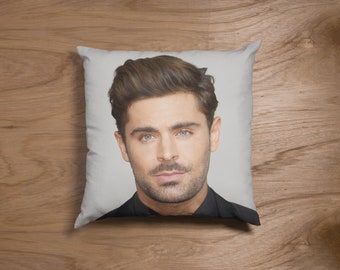 Zac Efron Square Pillow Spun Polyester Square Pillow, Personalized