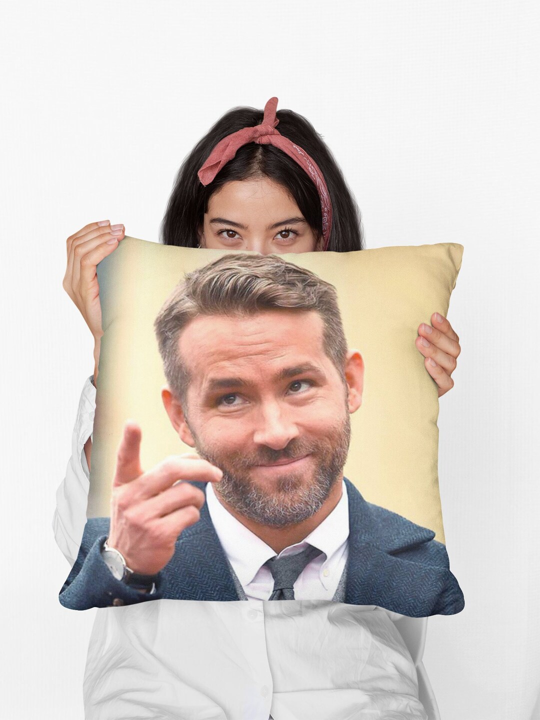 Ryan Reynolds Square Pillow Spun Polyester Square Pillow, Office Decor