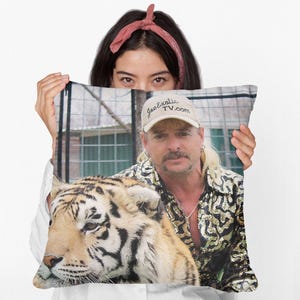 Joe Exotic Square Pillow Spun Polyester Square Pillow, Custom Throw Pillow Gift, Best Home & Office Decor, Funny Meme Dorm Decor Gift