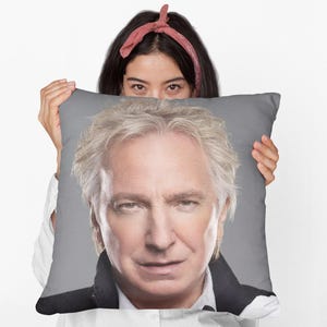Alan Rickman Square Pillow Spun Polyester Square Pillow, personalized throw pillow gift, Funny Meme Pillow Gift Idea, Modern Throw PIllow