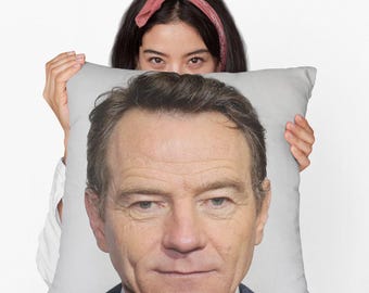 Bryan Cranston Quadratisches Kissen Quadratisches Kissen aus gesponnenem Polyester, personalisiertes Kissengeschenk, lustiges Meme Kissen Geschenkidee, modernes Dekokissen