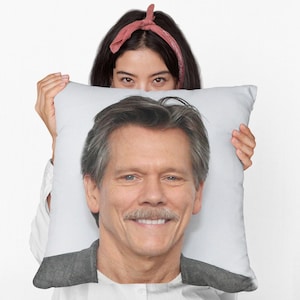 Kevin Bacon Square Pillow Spun Polyester Square Pillow, Custom Throw Pillow Gift, Best Home & Office Decor, Funny Meme Dorm Decor Gift