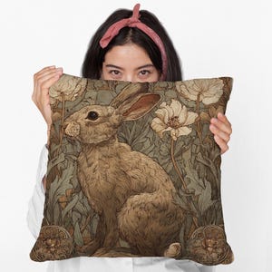 Botanical Squirrel Throw Pillow Decorative Cushion Nature Inspired Woodland Animal Accent for Living Room or Bedroom Unique Home Decor