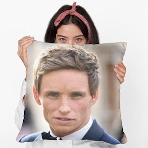 Eddie Redmayne Square Pillow Spun Polyester Square Pillow, Custom Throw Pillow Gift, Best Home & Office Decor, Funny Meme Dorm Decor