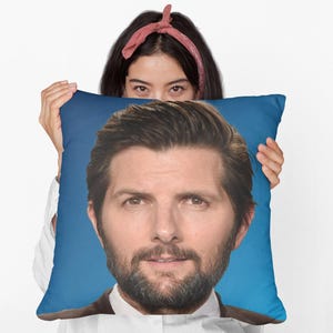 Adam Scott  Square Pillow Spun Polyester Square Pillow, personalized throw pillow gift, Funny Meme Pillow Gift Idea, Modern Throw PIllow