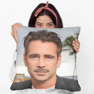 Colin Farrell Square Pillow Spun Polyester Square Pillow, Celebrity Throw Pillow, Christmas Birthday Decoration, Memorabilia Gift