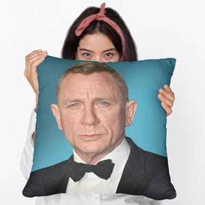 Daniel Craig Square Pillow Spun Polyester Square Pillow, Home Decor Throw Pillow Gift, Party Decor Pillow, Custom Throw Pillow Gift