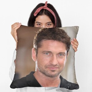 Gerard Butler Square Pillow Spun Polyester Square Pillow, Celebrity Throw Pillow, Christmas Birthday Decoration, Memorabilia Gift