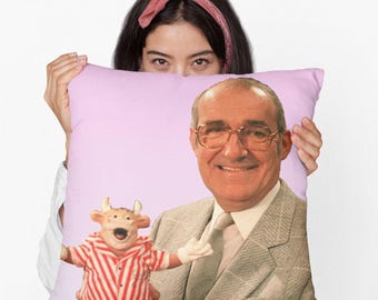 Jim Bowen vierkant kussen gesponnen polyester vierkant kussen, woondecoratie sierkussen cadeau, feestdecor kussen, op maat gemaakt sierkussen cadeau