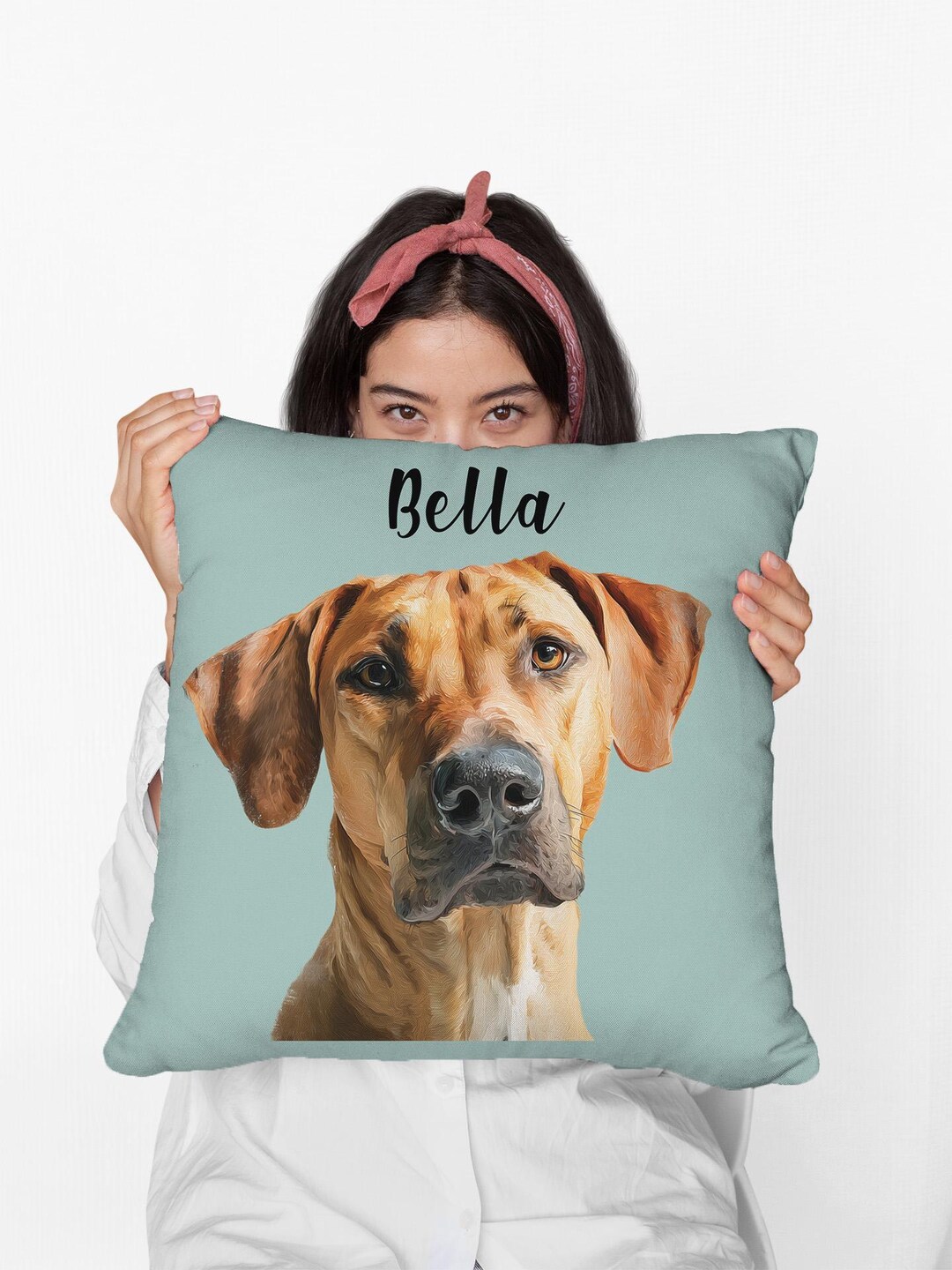 Personalized Rhodesian Ridgeback Dog Spun Polyester Square Pillow ...
