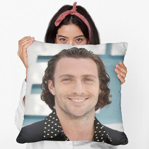 Aaron Taylor-Johnson Square Pillow, Spun Polyester Square Pillow, Celebrity Throw Pillow, Christmas Birthday Decoration, Memorabilia Gift
