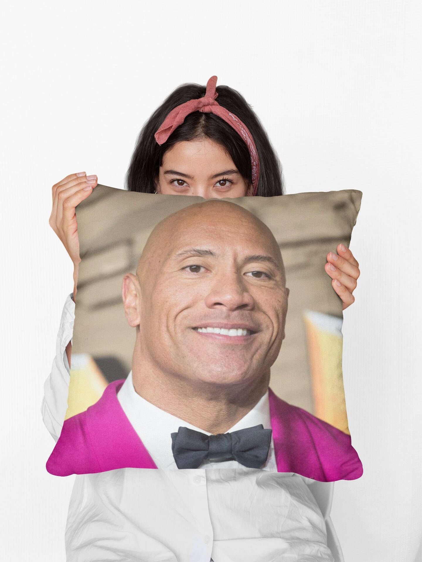 The Rock Meme Face Sequin Pillow Cover Funny the Rock Face -  Israel