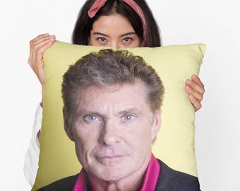 David Hasselhoff vierkant kussen gesponnen polyester vierkant kussen, woondecoratie sierkussen cadeau, feestdecor kussen, op maat gemaakt sierkussen cadeau