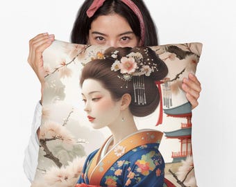 芸者クラシック浮世絵アートクッションカバー枕カバー - Etsy 日本
