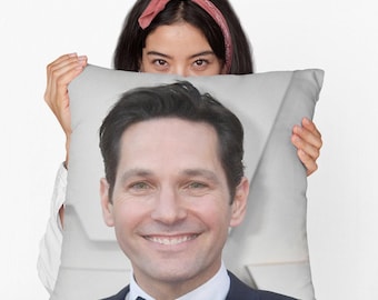 Paul Rudd Square Pillow Spun Polyester Square Pillow, Office Decor, Decorative Pillow, Home Decor, Room & Dorm Decor, Square Pillow