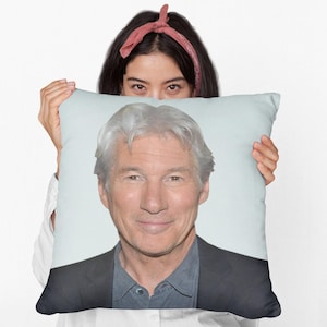 Richard Gere Square Pillow Spun Polyester Square Pillow, Office Decor, Decorative Pillow, Home Decor, Room & Dorm Decor, Square Pillow