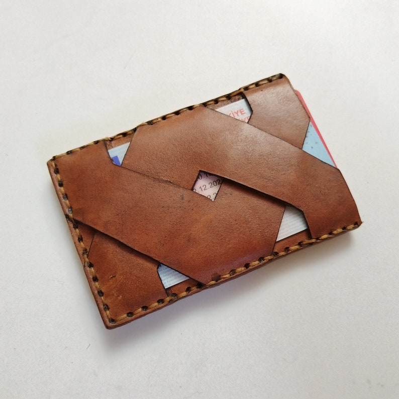 Leather Card Holder Pattern Leather Card Holder Pdf Card Etsy