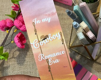 In My Cowboy Romance Era | Contemporary Romance Bookmark | Double Sided Bookmark | BookStackUK | Bookish Merch | Printed Bookmark