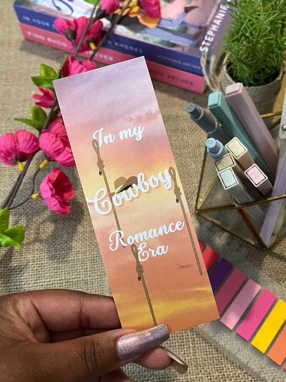 In My Cowboy Romance Era | Contemporary Romance Bookmark | Double Sided Bookmark | BookStackUK | Bookish Merch | Printed Bookmark