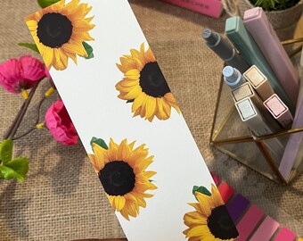 Sunflower Bookmark | Double Sided Bookmark | BookStackUK | Bookish Merch | Printed Bookmark